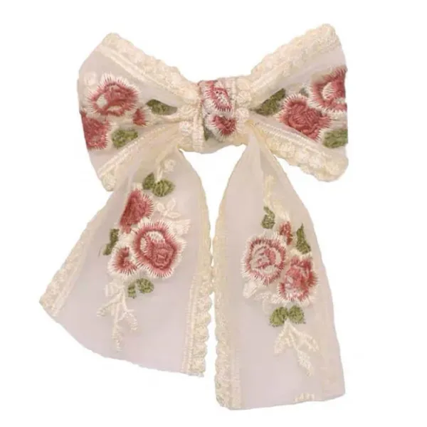 Hair Accessories*Boogzel Clothing Rose Embroidery Lace Hair Bow