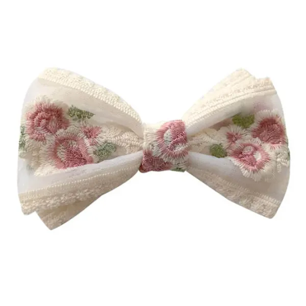 Hair Accessories*Boogzel Clothing Rose Embroidery Lace Hair Bow