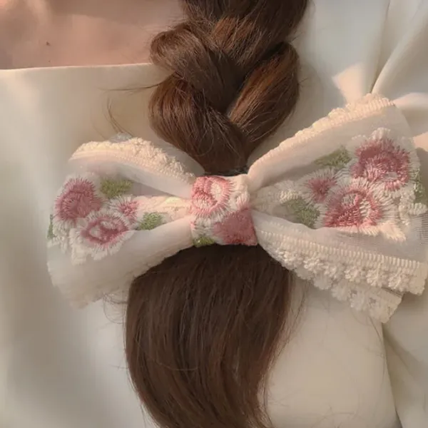 Hair Accessories*Boogzel Clothing Rose Embroidery Lace Hair Bow