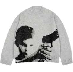 Mens|Sweaters*Boogzel Clothing Run She Got the Gun Sweater Grey