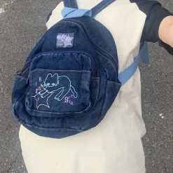 Bags & Purses*Boogzel Clothing 90's Aesthetic Denim Backpack Blue