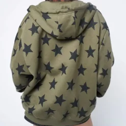 Hoodies*Boogzel Clothing 2000s Aesthetic Star Print Hoodie Green