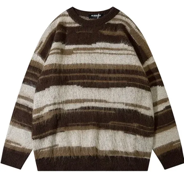 Mens|Sweaters*Boogzel Clothing 90's Aesthetic Striped Knit Sweater