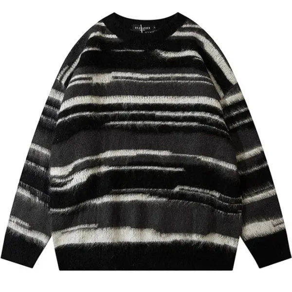 Mens|Sweaters*Boogzel Clothing 90's Aesthetic Striped Knit Sweater