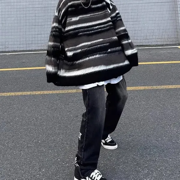 Mens|Sweaters*Boogzel Clothing 90's Aesthetic Striped Knit Sweater