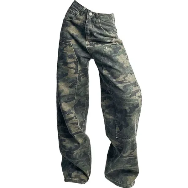 Jeans*Boogzel Clothing 90's Camouflage Cargo Jeans Green