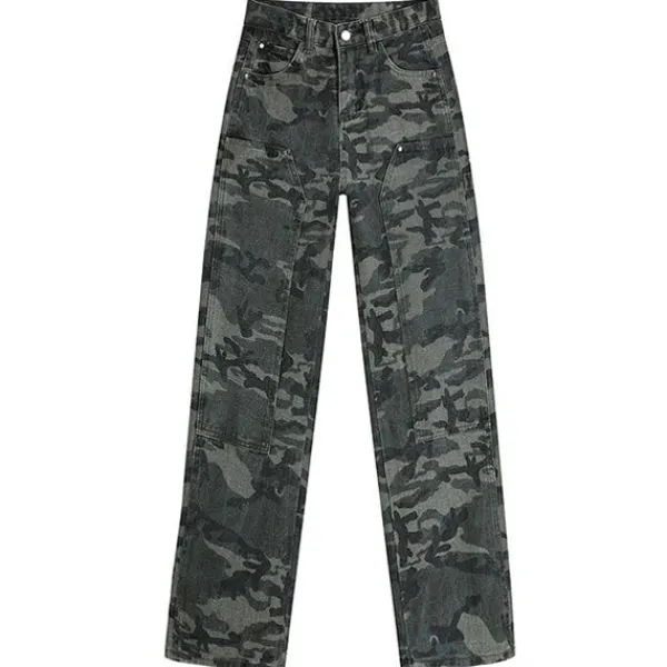 Jeans*Boogzel Clothing 90's Camouflage Cargo Jeans Green