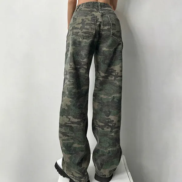Jeans*Boogzel Clothing 90's Camouflage Cargo Jeans Green