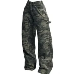 Jeans*Boogzel Clothing 90's Camouflage Cargo Jeans Green