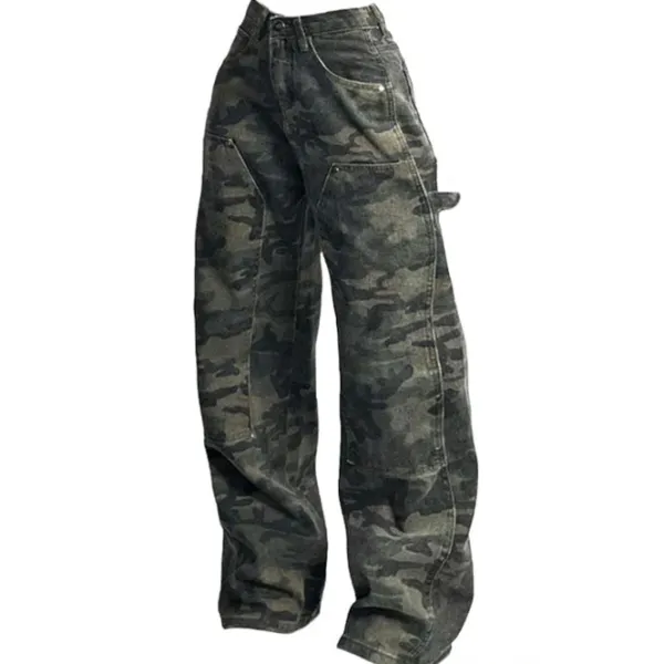 Jeans*Boogzel Clothing 90's Camouflage Cargo Jeans Green