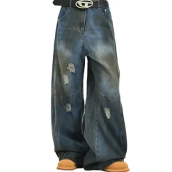 Jeans*Boogzel Clothing 90s Distressed Baggy Jeans Blue
