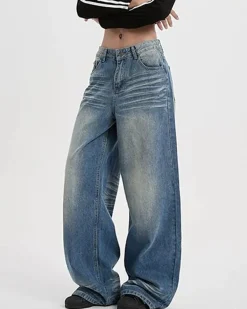Jeans*Boogzel Clothing 90s Faded Wash Baggy Jeans Blue