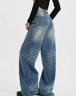 Jeans*Boogzel Clothing 90s Faded Wash Baggy Jeans Blue