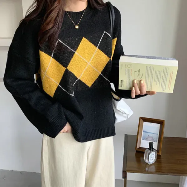 Sweaters|Argyle Sweaters & Vests*Boogzel Clothing 80's Grandma Argyle Sweater