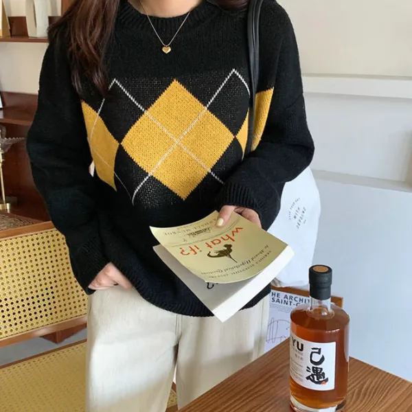Sweaters|Argyle Sweaters & Vests*Boogzel Clothing 80's Grandma Argyle Sweater