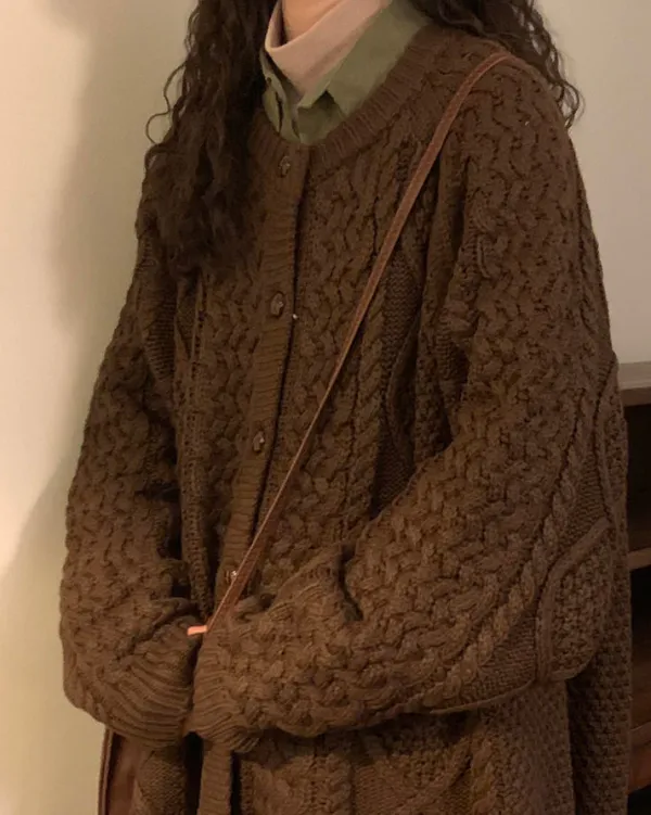 Knit Cardigans*Boogzel Clothing 80's Grandma Collar Cardigan