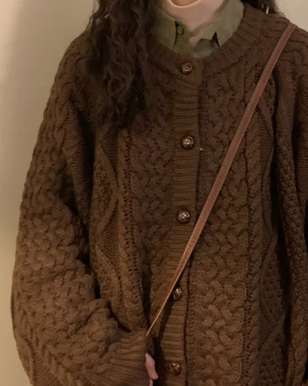 Knit Cardigans*Boogzel Clothing 80's Grandma Collar Cardigan