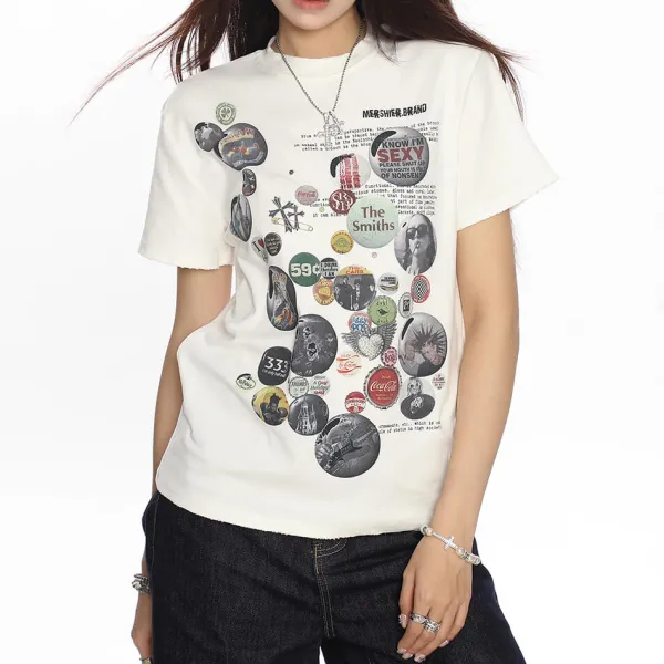 Aesthetic T-Shirts & Graphic Tees*Boogzel Clothing 2000s Kid Pin Graphic T-Shirt White