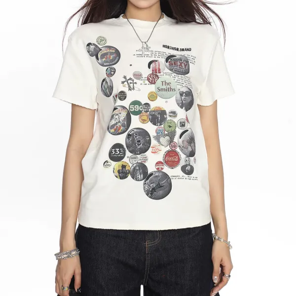 Aesthetic T-Shirts & Graphic Tees*Boogzel Clothing 2000s Kid Pin Graphic T-Shirt White
