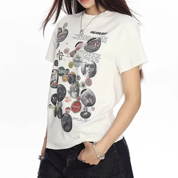 Aesthetic T-Shirts & Graphic Tees*Boogzel Clothing 2000s Kid Pin Graphic T-Shirt White