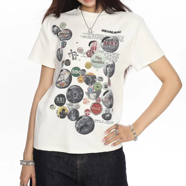 Aesthetic T-Shirts & Graphic Tees*Boogzel Clothing 2000s Kid Pin Graphic T-Shirt White