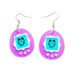 Earrings*Boogzel Clothing 90's Kids Tamagotchi-Shaped Earrings Purple