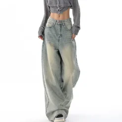 Jeans*Boogzel Clothing 90's Light Wash Baggy Jeans Blue