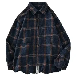 Mens|Long Sleeve Tops*Boogzel Clothing 90s Style Plaid Oversized Shirt