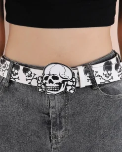 Belts & Chains*Boogzel Clothing 2000s Style Skull Belt Silver/pink
