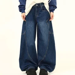 Jeans*Boogzel Clothing 90s Style Wide Leg Jeans Blue