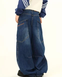 Jeans*Boogzel Clothing 90s Style Wide Leg Jeans Blue