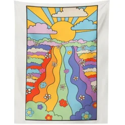 Posters / Tapestry*Boogzel Clothing 70's Vibes Groovy Tapestry Rainbow