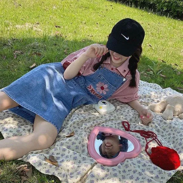 Dresses & Rompers|Shorts*Boogzel Clothing Sakura Embroidery Dungaree Shorts Blue