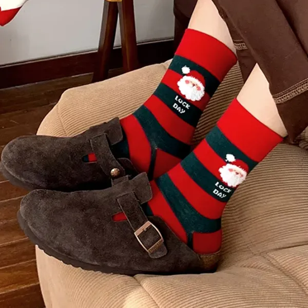 Socks*Boogzel Clothing Santa Striped Socks Red