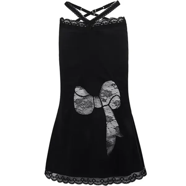 Skirts*Boogzel Clothing Satin Coquette Bow Lace Midi Skirt