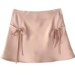 Skirts*Boogzel Clothing Satin Mini Skirt with Bows