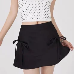 Skirts*Boogzel Clothing Satin Mini Skirt with Bows