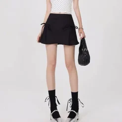 Skirts*Boogzel Clothing Satin Mini Skirt with Bows