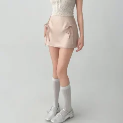 Skirts*Boogzel Clothing Satin Mini Skirt with Bows