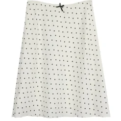 Skirts*Boogzel Clothing Satin Polka Dot Midi Skirt White
