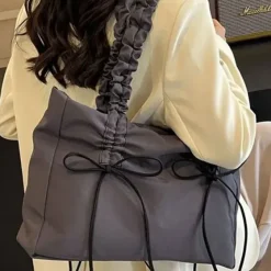 Bags & Purses*Boogzel Clothing Saturday School Bow Shoulder Bag Grey