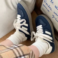 Classics|Aesthetic Sneakers*Boogzel Clothing Saturday School Sneakers in Navy Blue
