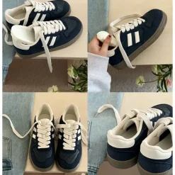 Classics|Aesthetic Sneakers*Boogzel Clothing Saturday School Sneakers in Navy Blue