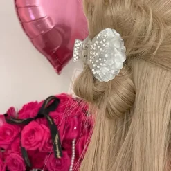 Hair Accessories*Boogzel Clothing Seashell Mini Hair Claw White