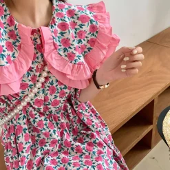 Dresses & Rompers*Boogzel Clothing Secret Garden Collar Floral Dress Pink