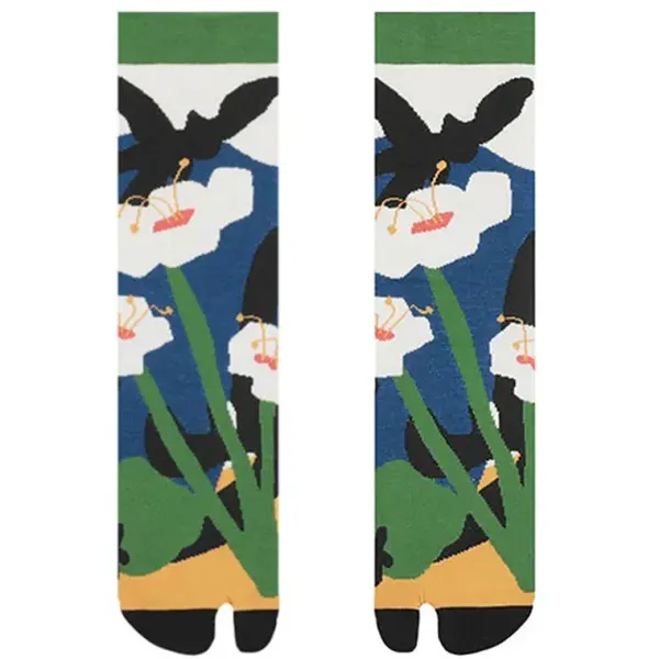 Socks*Boogzel Clothing Secret Garden Split Toe Tabi Socks
