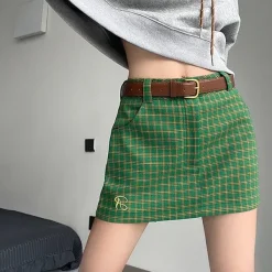 Skirts*Boogzel Clothing Self Made Preppy Mini Skirt Green