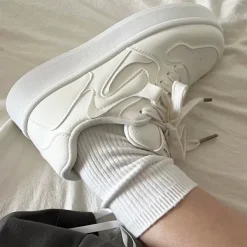 Aesthetic Sneakers*Boogzel Clothing Self Made Skater Sneakers in White