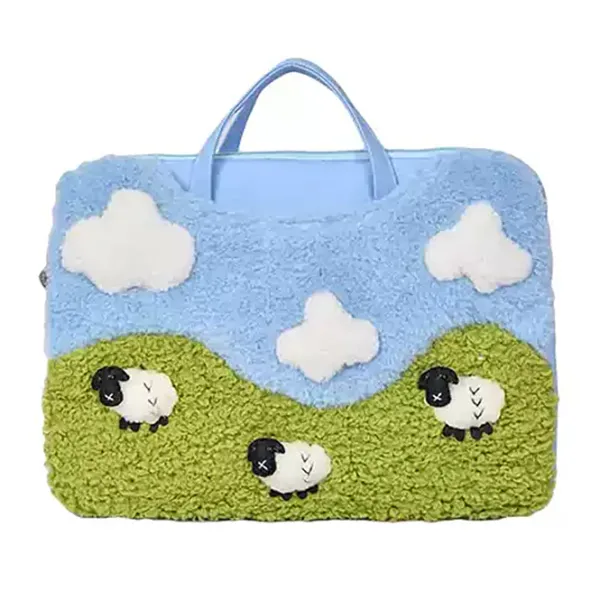 Bags & Purses*Boogzel Clothing Sheep Embroidery Aesthetic Handbag Blue/green