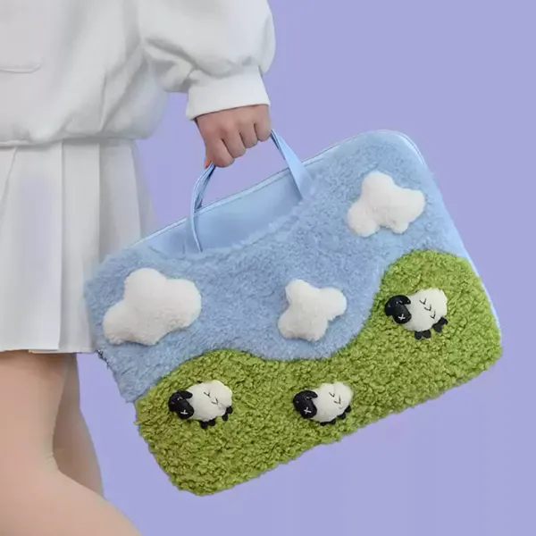 Bags & Purses*Boogzel Clothing Sheep Embroidery Aesthetic Handbag Blue/green